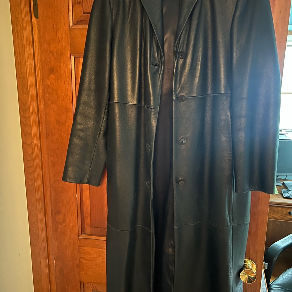Anne Klein Black Trench Coat Timeless Elegance soft